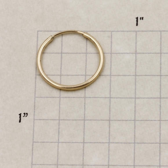 Endless Hoop Earrings 16mm/0.62" 14k GF - Picture 3 of 5
